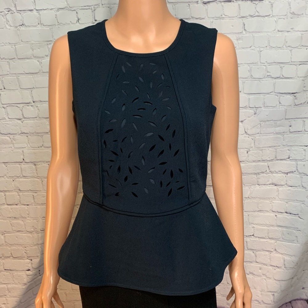 Banana Republic Navy blue peplum sleeveless top size 2